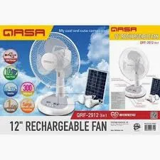 QASA RECHARGEABLE FAN TABLE 2912 3 IN 1ASS	